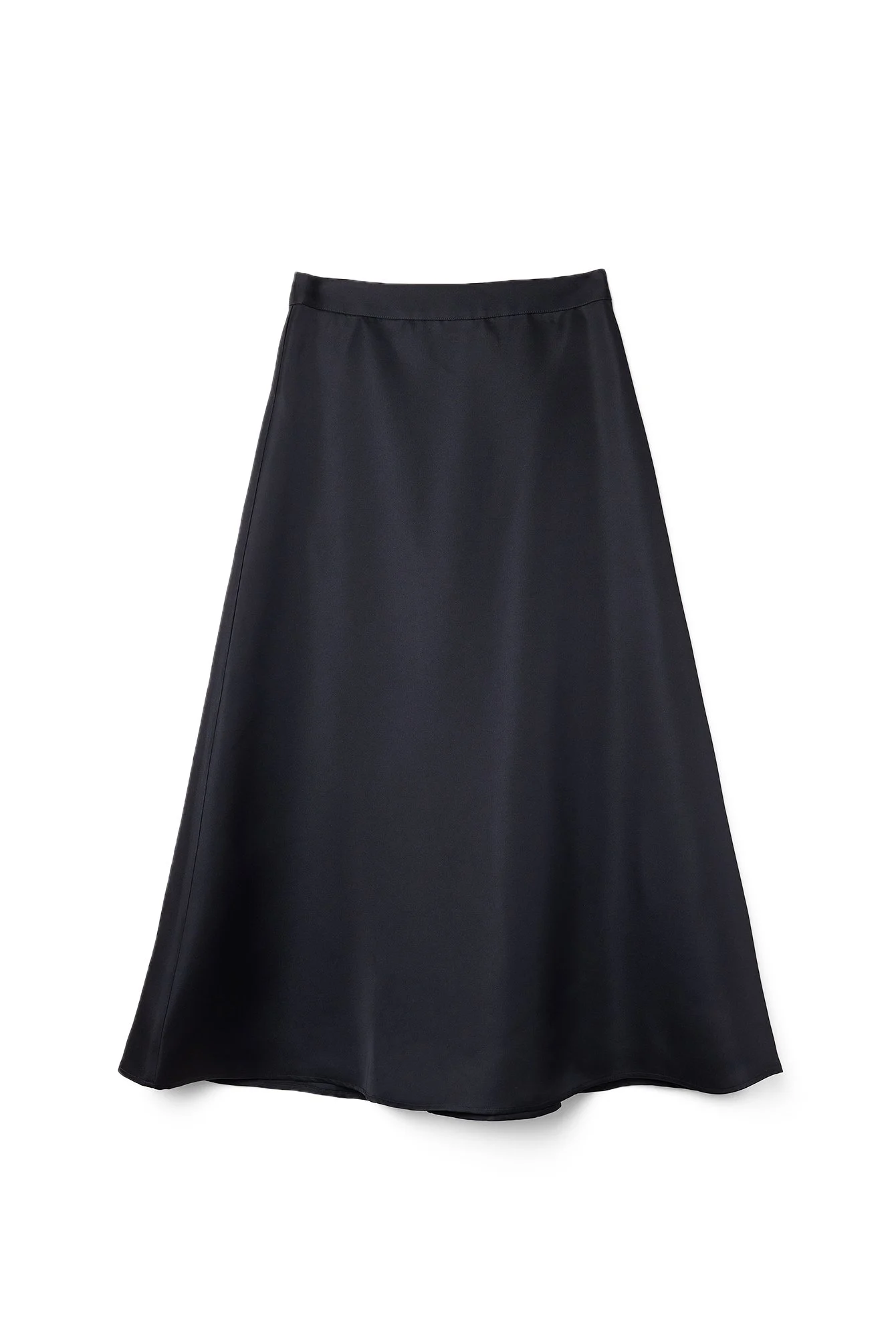 Fließender Midirock mit hoher Taille
