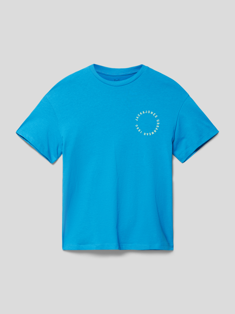 T-Shirt mit Label-Print Modell 'SUNSET' in royalblau