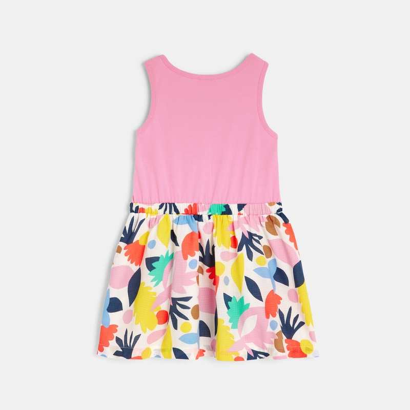 Robe bébé fille bicolore à motifs abstraits blanche Catimini