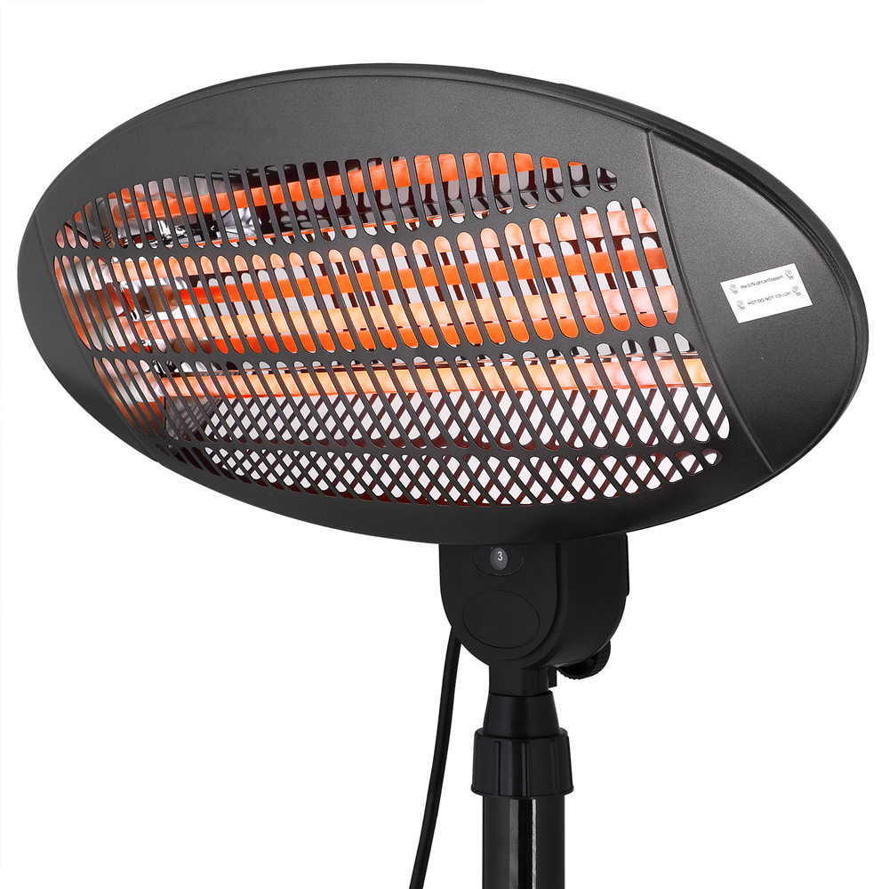 DEUBA Infrarot Heizstrahler Monzana 132 - 210 x 58 x 47cm schwarz/grau