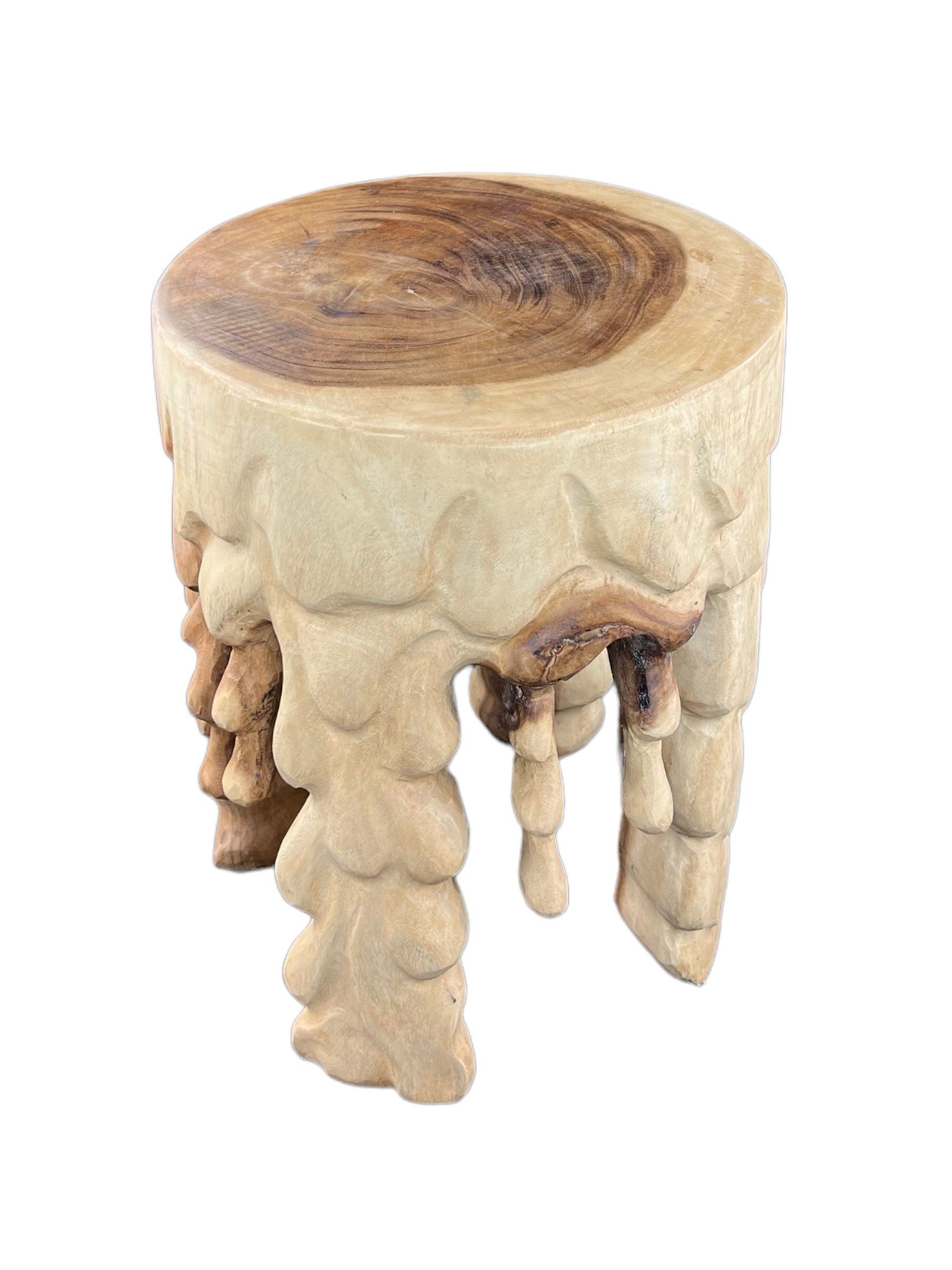 FaHome Beistelltisch Holzhocker Rund - Beistelltisch Holz Hocker - vielseitiger Couchtisch