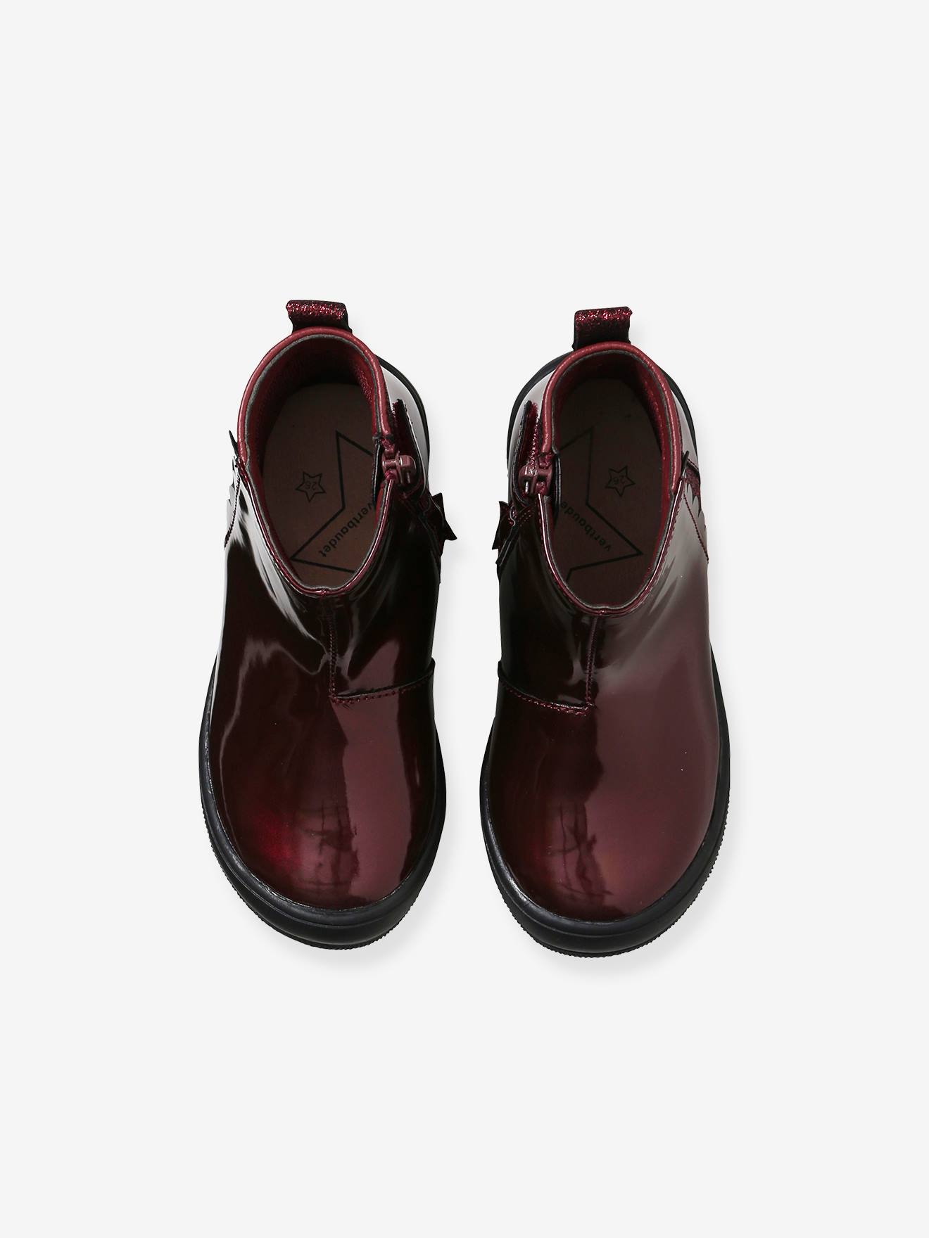 Boots vernis fille collection maternelle chocolat