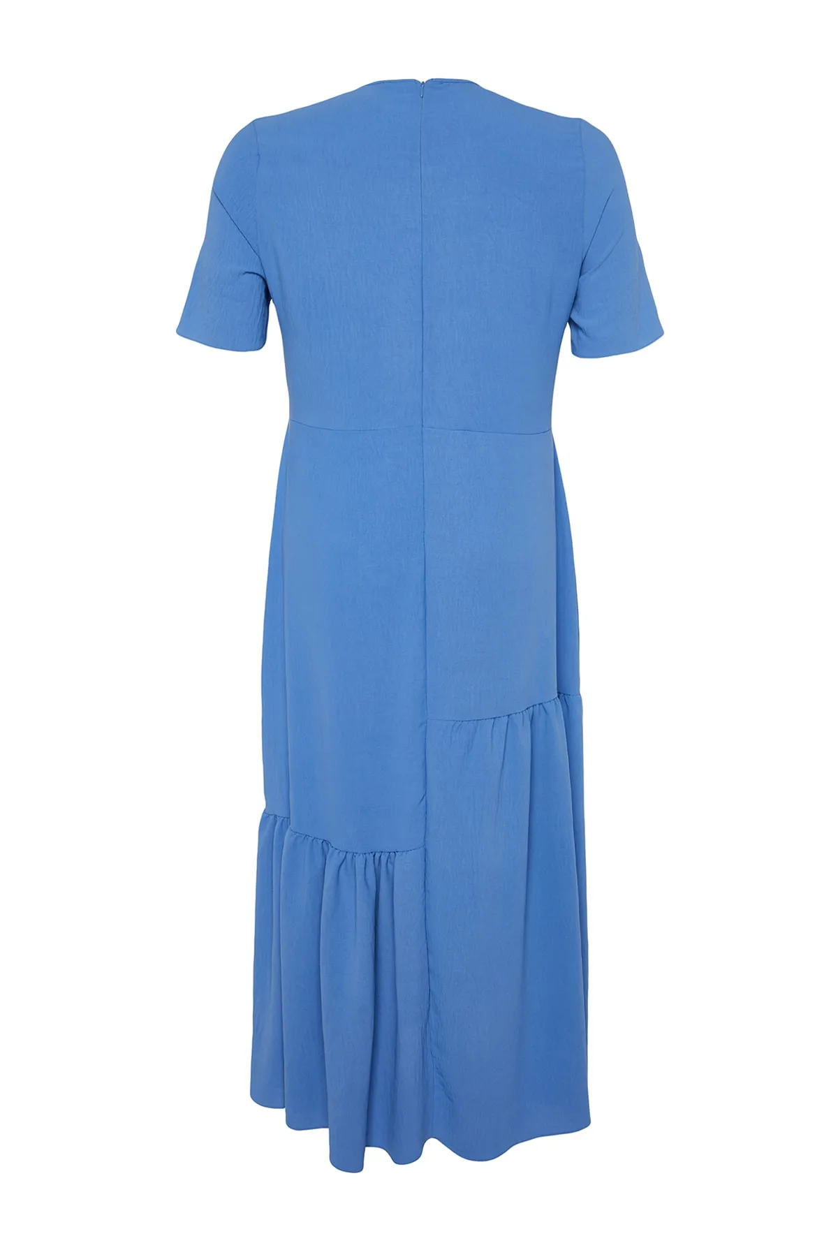 Trendyol Curve  Dunkelblaues gewebtes Volantkleid TBBSS22EL1595