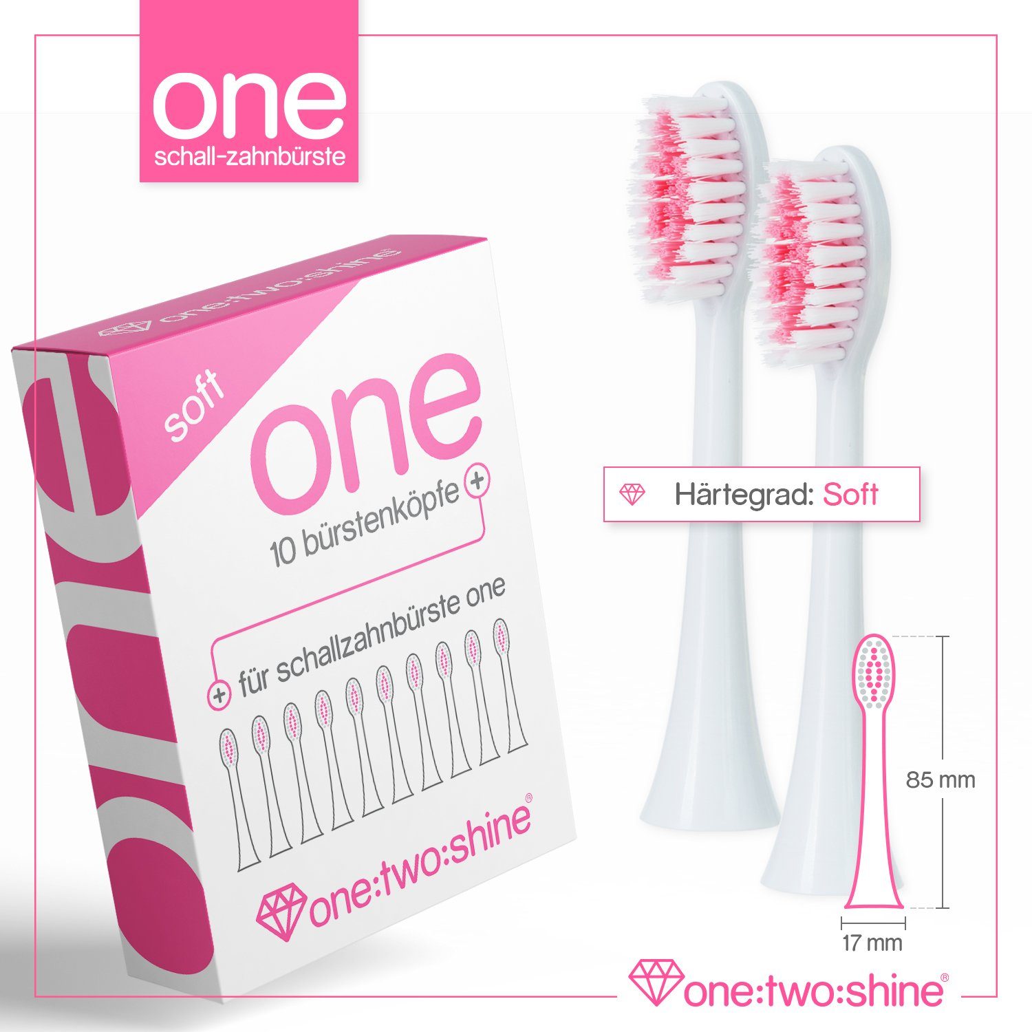 one:two:shine Aufsteckbürsten Bürstenkopf 10er