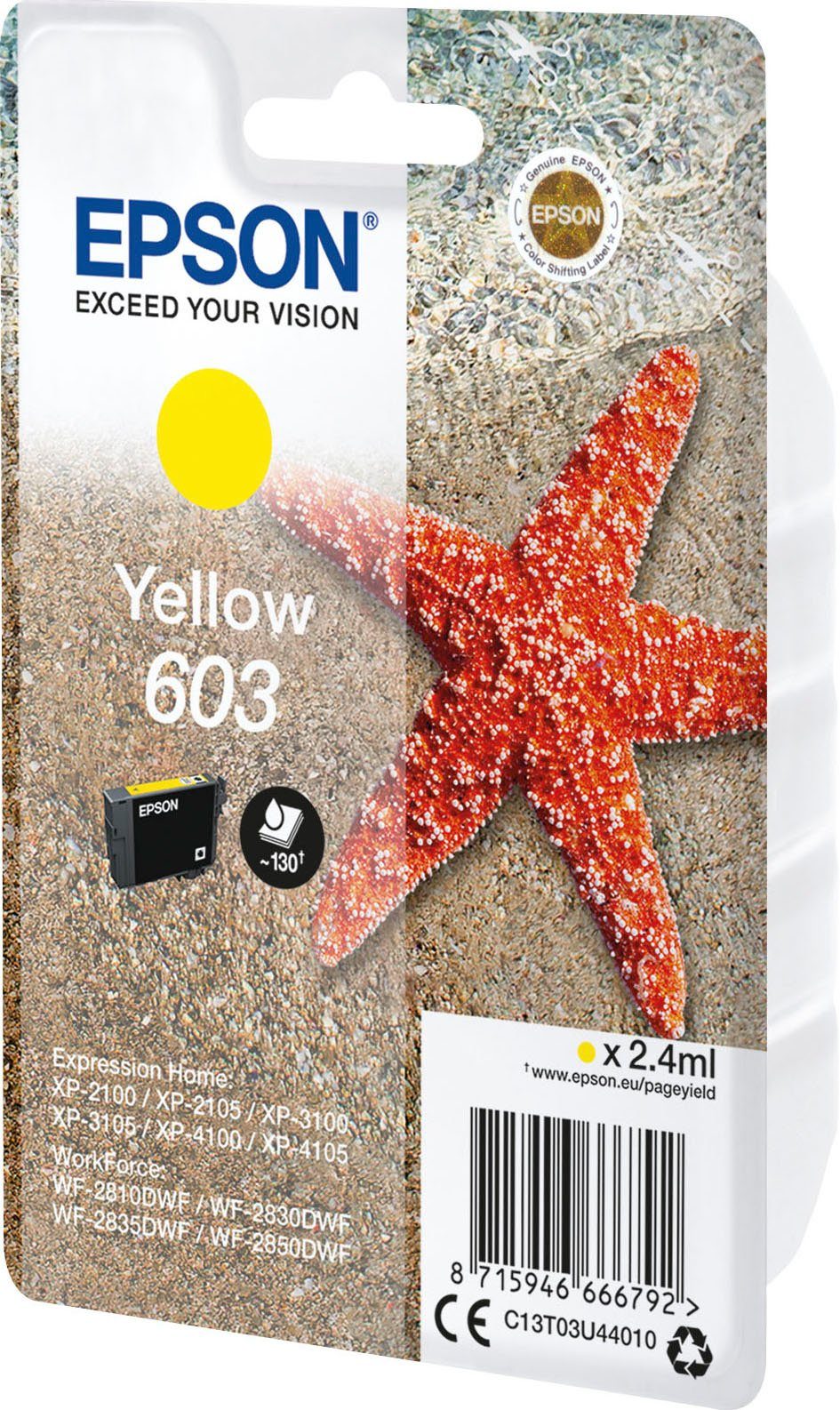 Epson 603 yellow Tintenpatrone (1-tlg., original Druckerpatrone 603 gelb)