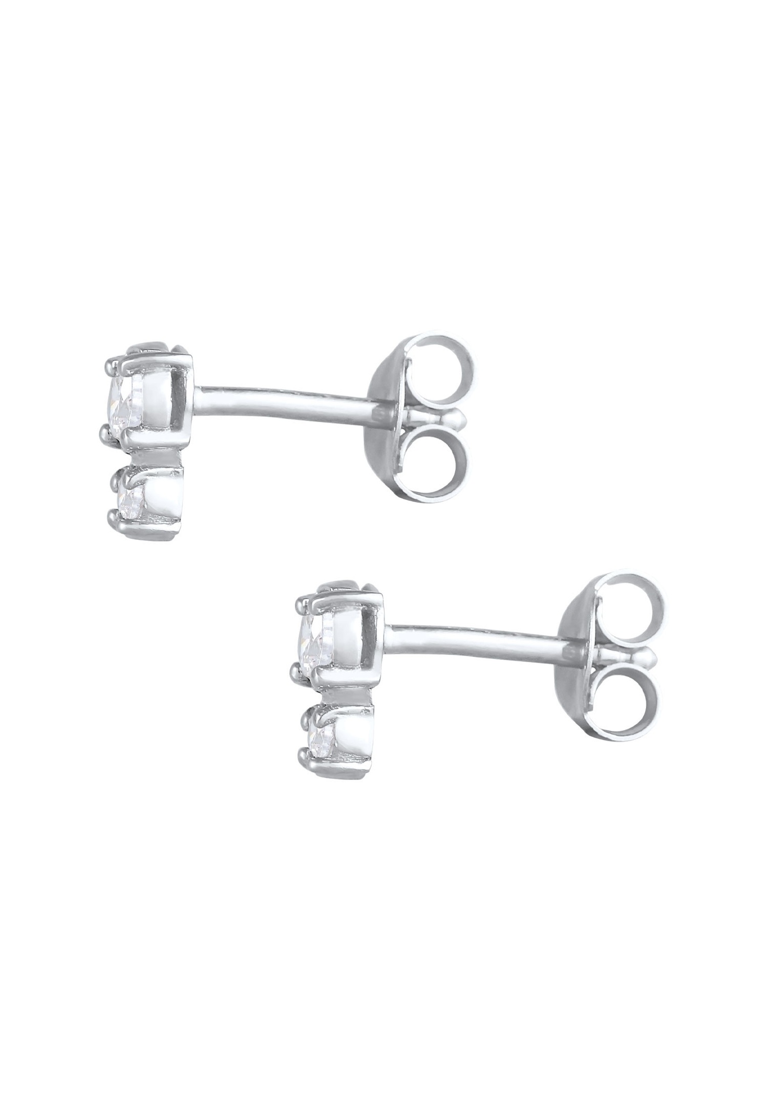 Orecchini a lobo da donna Elli Elegant Basic con pietre di zirconi cubici in argento sterling 925 placcato oro