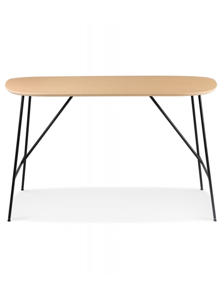 KADIMA DESIGN Schreibtisch aus Eichenholz mit Metallgestell | Minimalistisch in Beige günstig kaufen onesize