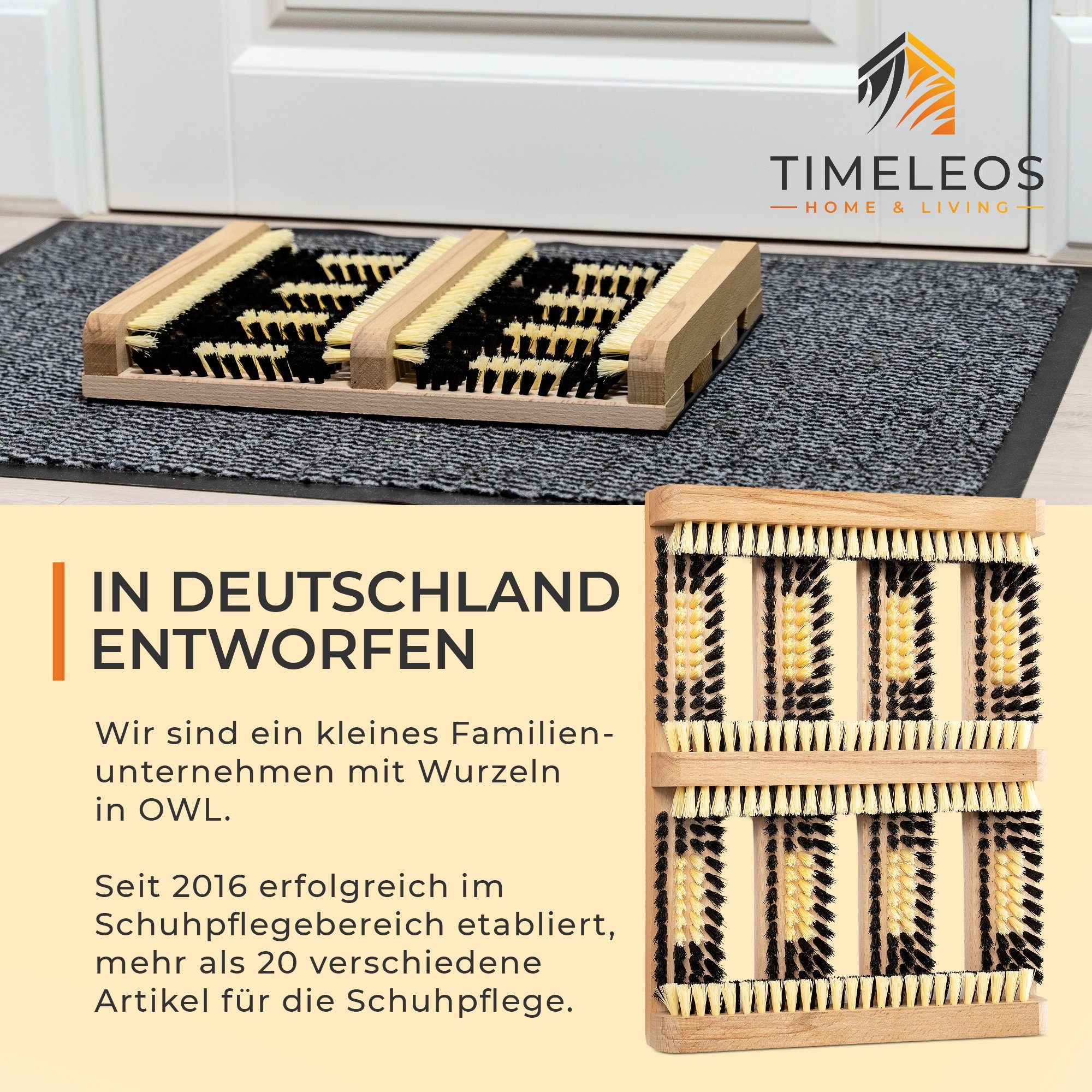 TIMELEOS Schuhabtropfschale Schuhabstreifer für innen Schuhabtreter 1er Set Aussen mit Borsten (1-tlg)