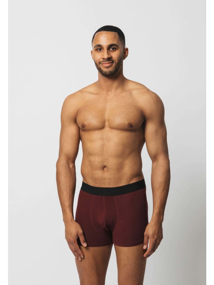 SNOCKS Boxershorts ohne Logo aus Bio-Baumwolle 6 Stück in Mix (Rot/Olive/Blau) günstig kaufen