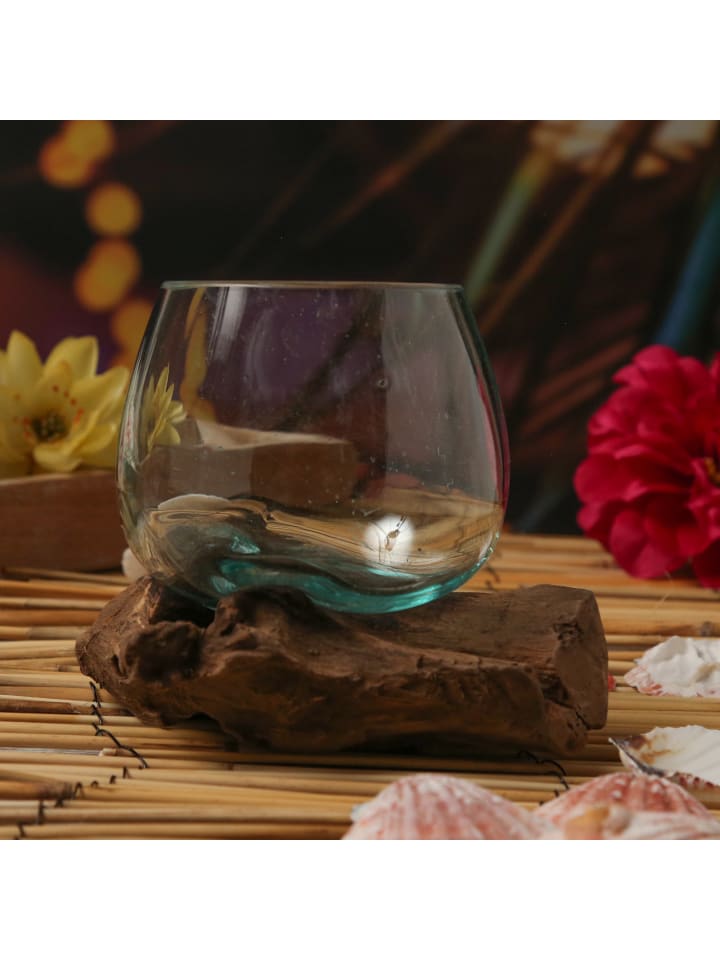 MARELIDA Glasschale Dekoschale Wurzelholz Unikat D: 14cm in natur günstig kaufen onesize