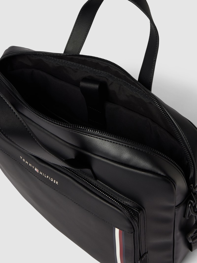 Laptoptasche mit Label-Details Modell 'PIQUE' in schwarz