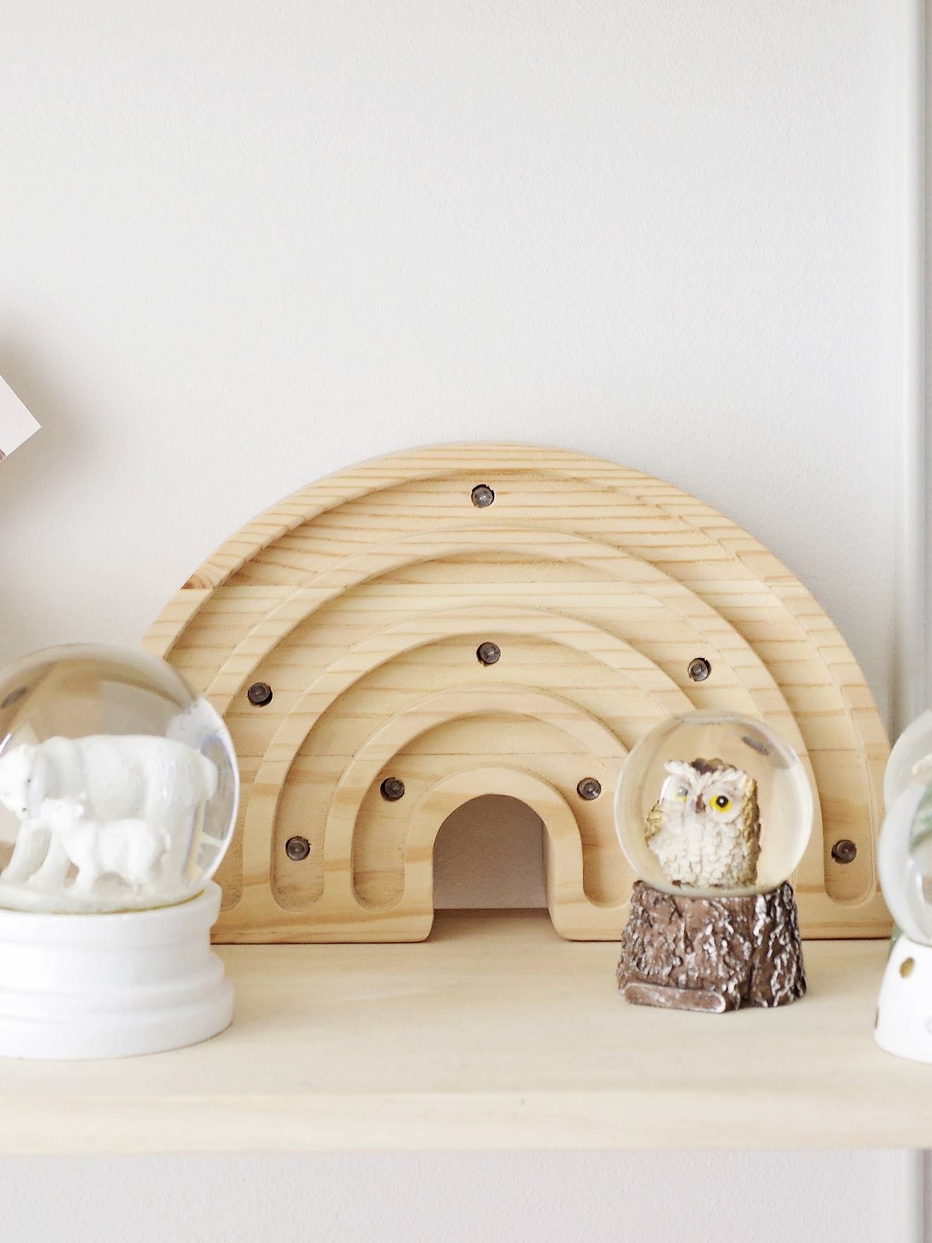 Veilleuse Arc-en-ciel en bois brut LITTLE LIGHTS bois