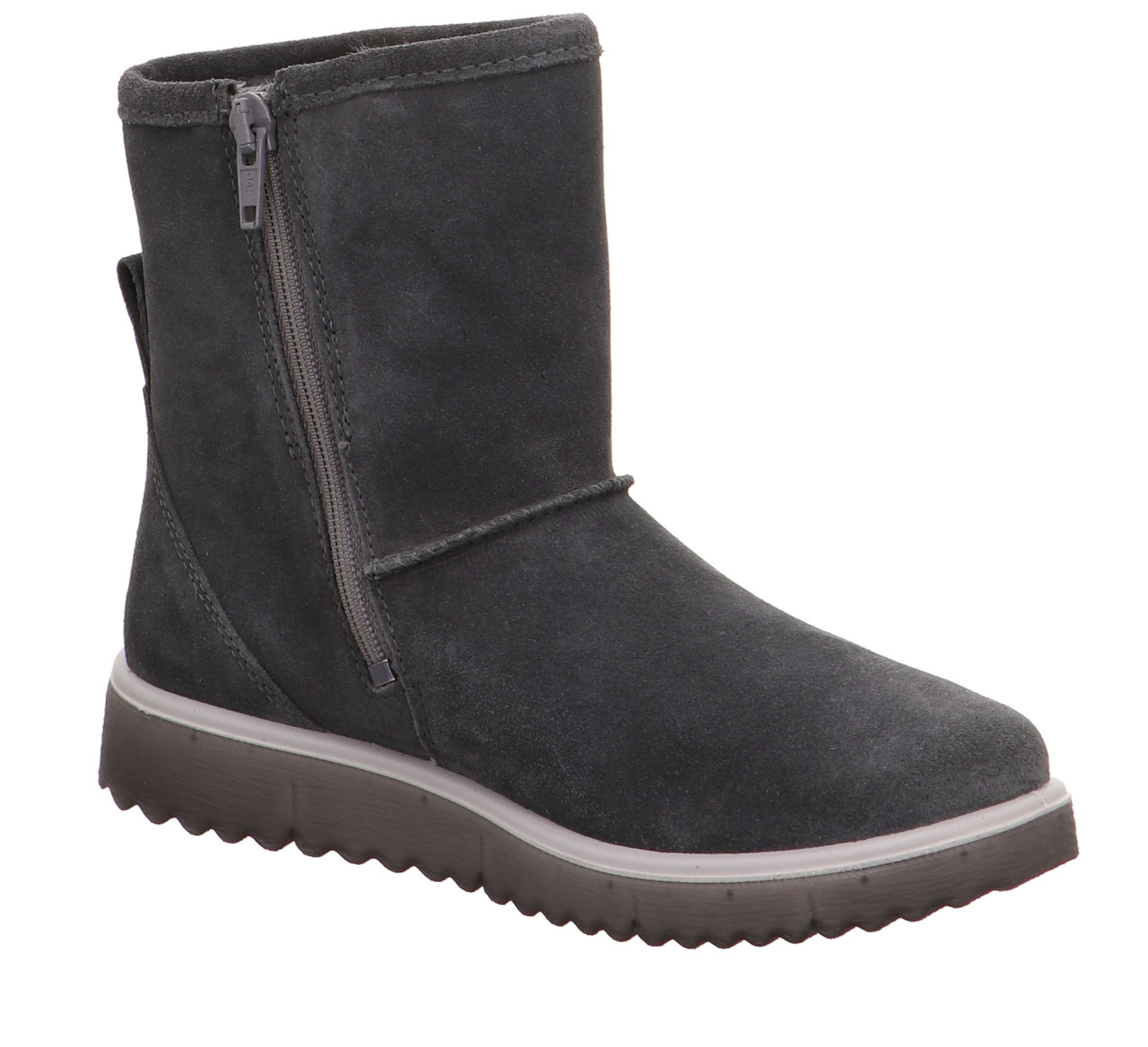 LORA - Grau Stiefel mit Reißverschluss
