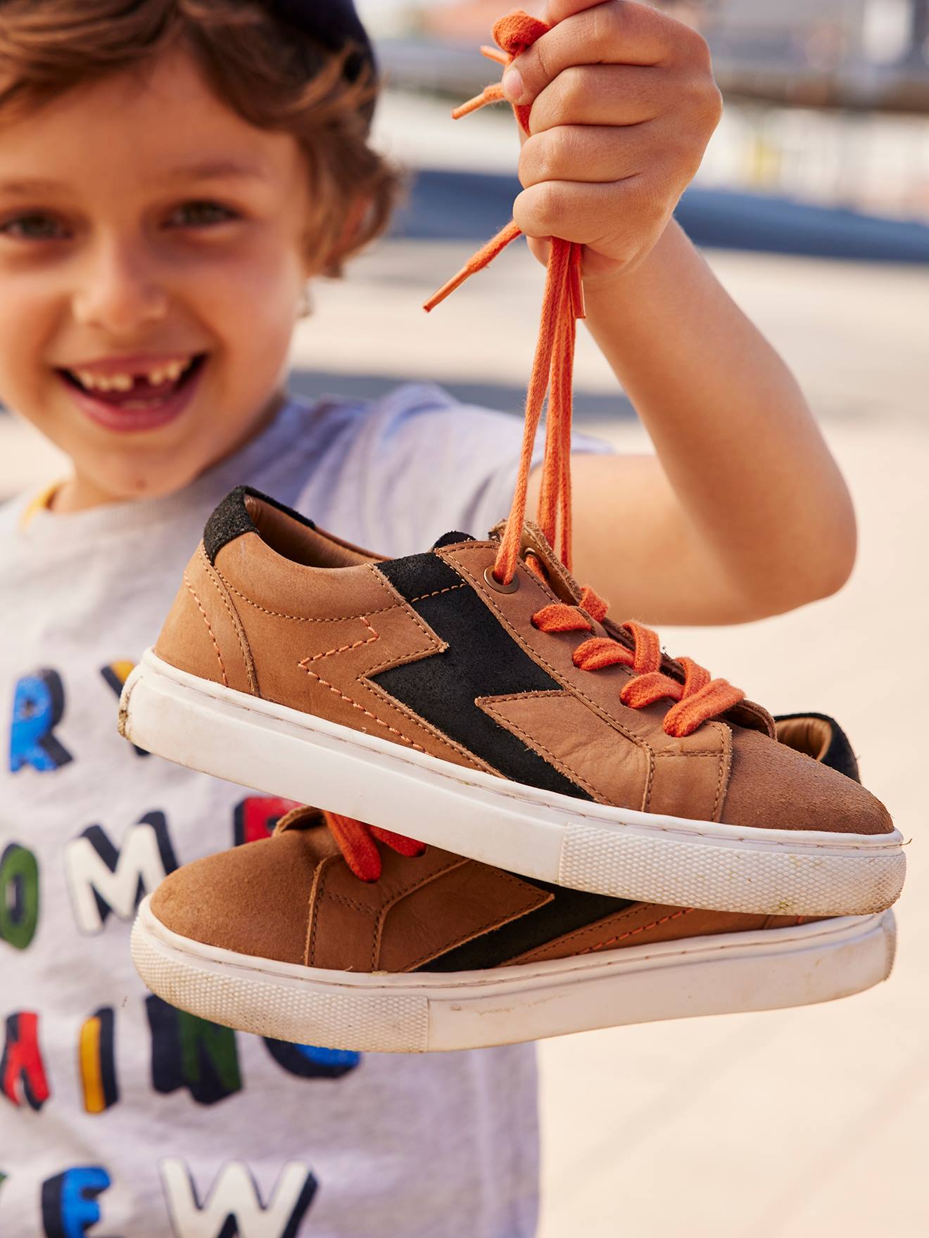Vertbaudet Jungen Sneakers, Reißverschluss - karamell