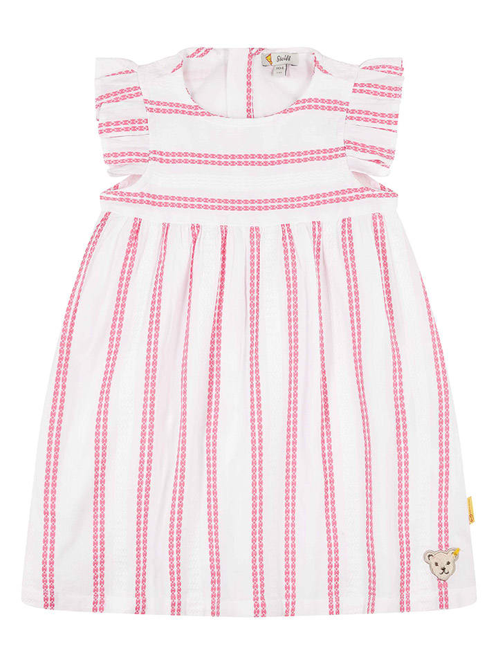 Steiff Kleid in Weiß/ Pink günstig kaufen