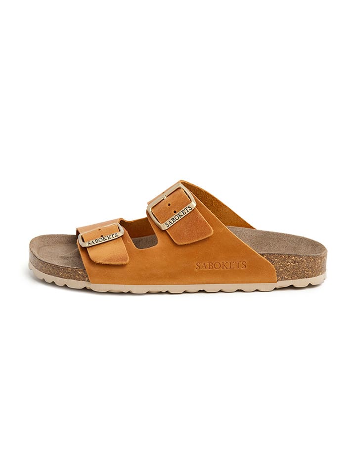 SABOKETS Leder-Pantoletten in Orange günstig kaufen