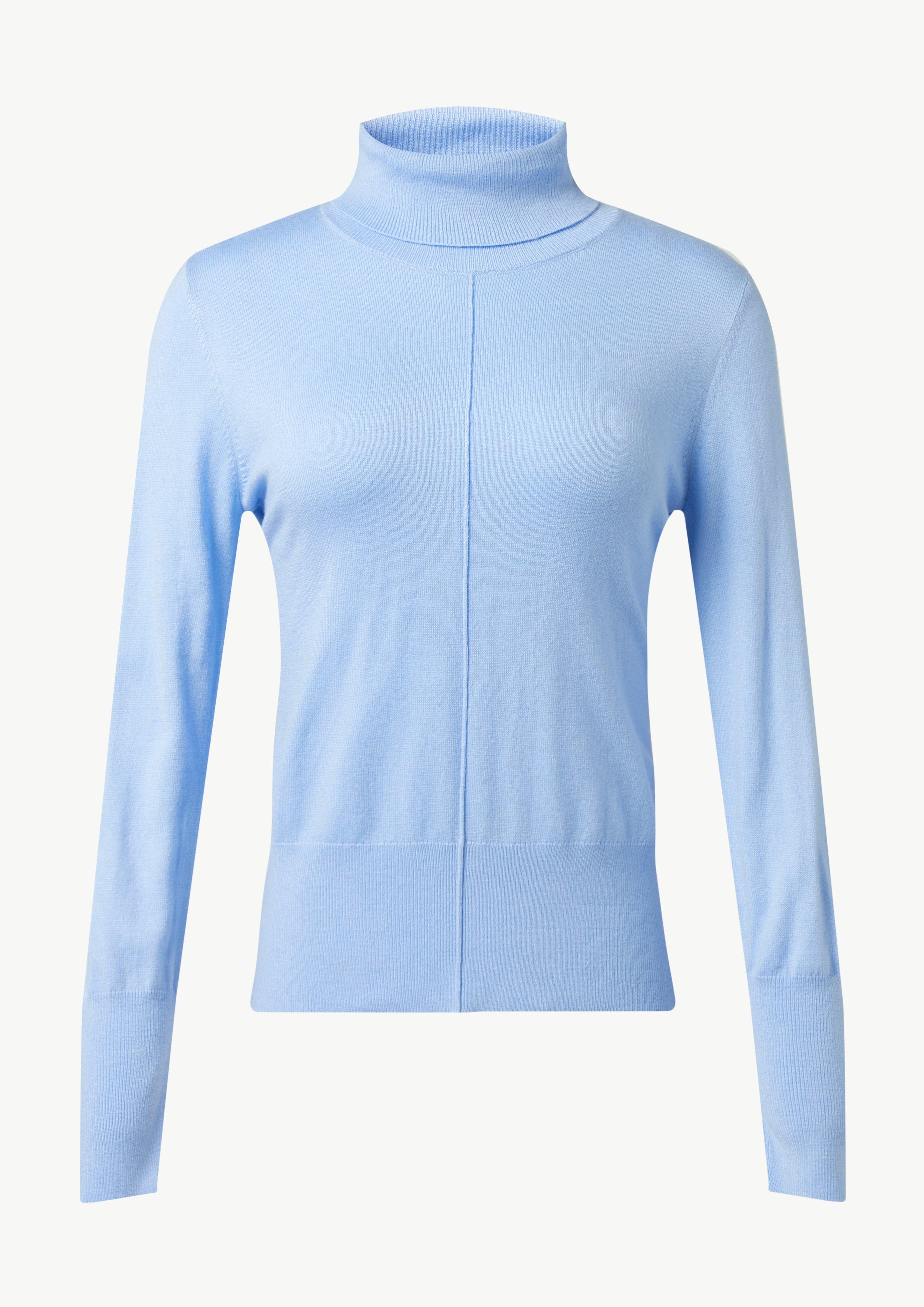 Strickpullover mit Turtleneck  - himmelblau