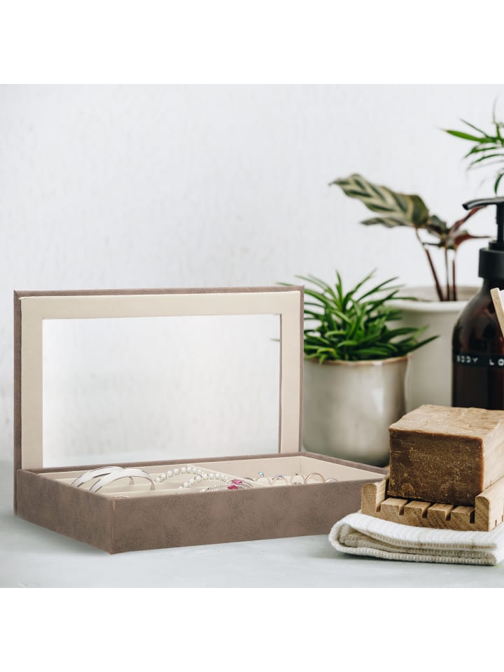 relaxdays Schmuckkästchen in Braun - (B)30 x (H)5 x (T)21 cm günstig kaufen onesize