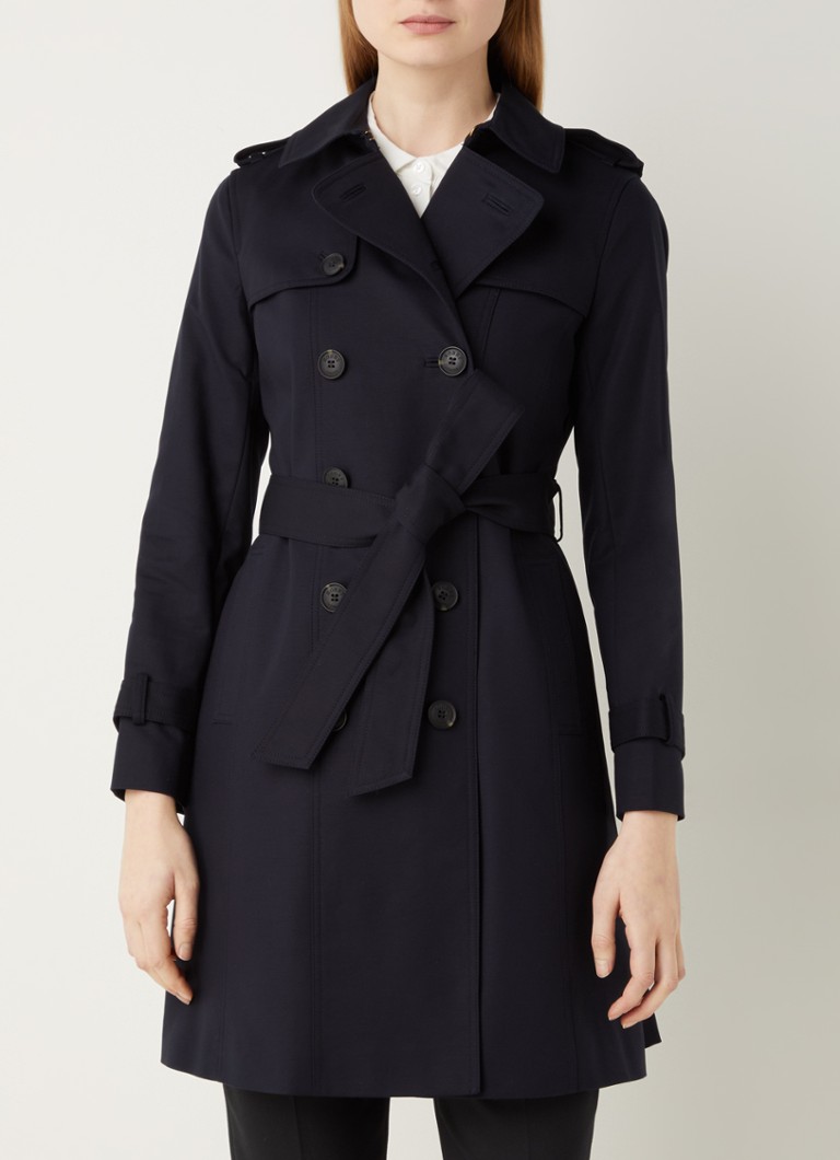 Hobbs Petite Saskia double-breasted trench coat with tie belt