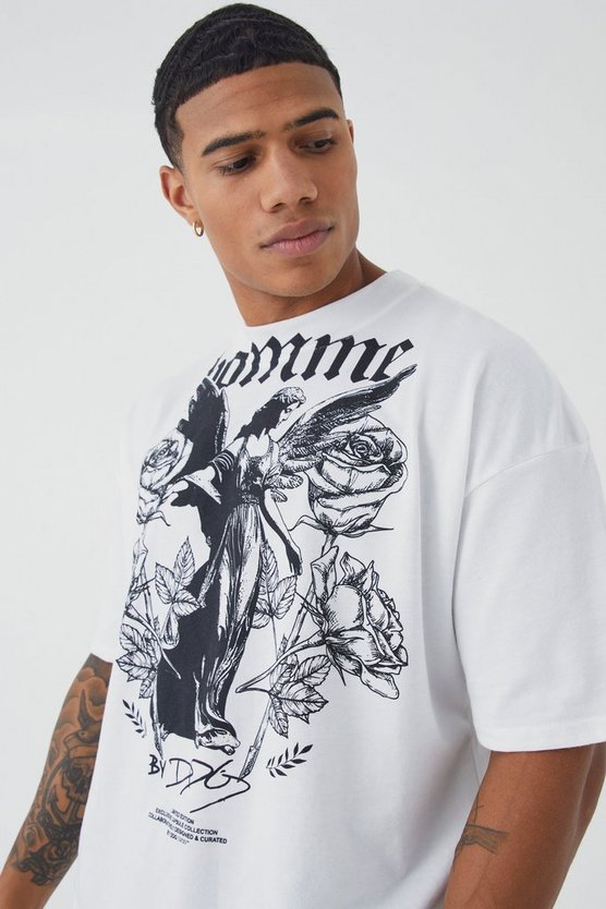 Oversize T-Shirt mit Homme-Print