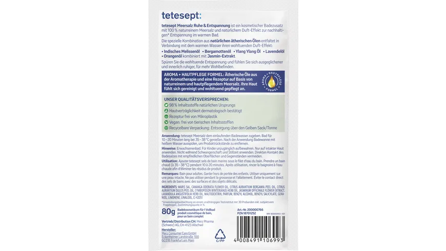 tetesept Gesundheitsbad Ruhe & Entspannung 80 g