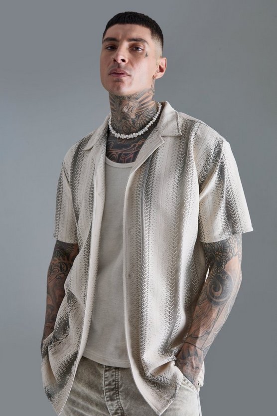Tall kurzärmliges Oversize Hemd