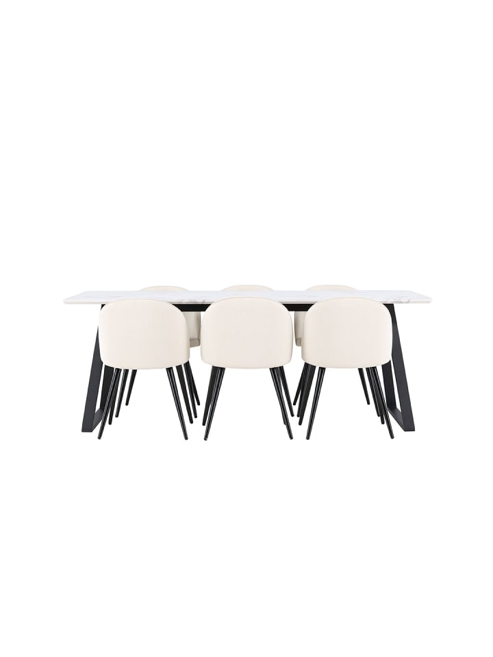 ebuy24 Essgruppe Malaga (7-teilig) Weiß 200 x 90 cm günstig kaufen onesize