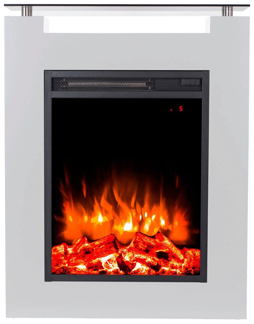 Heathus Elektrokamin Rendsburg, bis 1500 W Heizleistung, regelbares Flammenbild, Fernbedienung, Timer