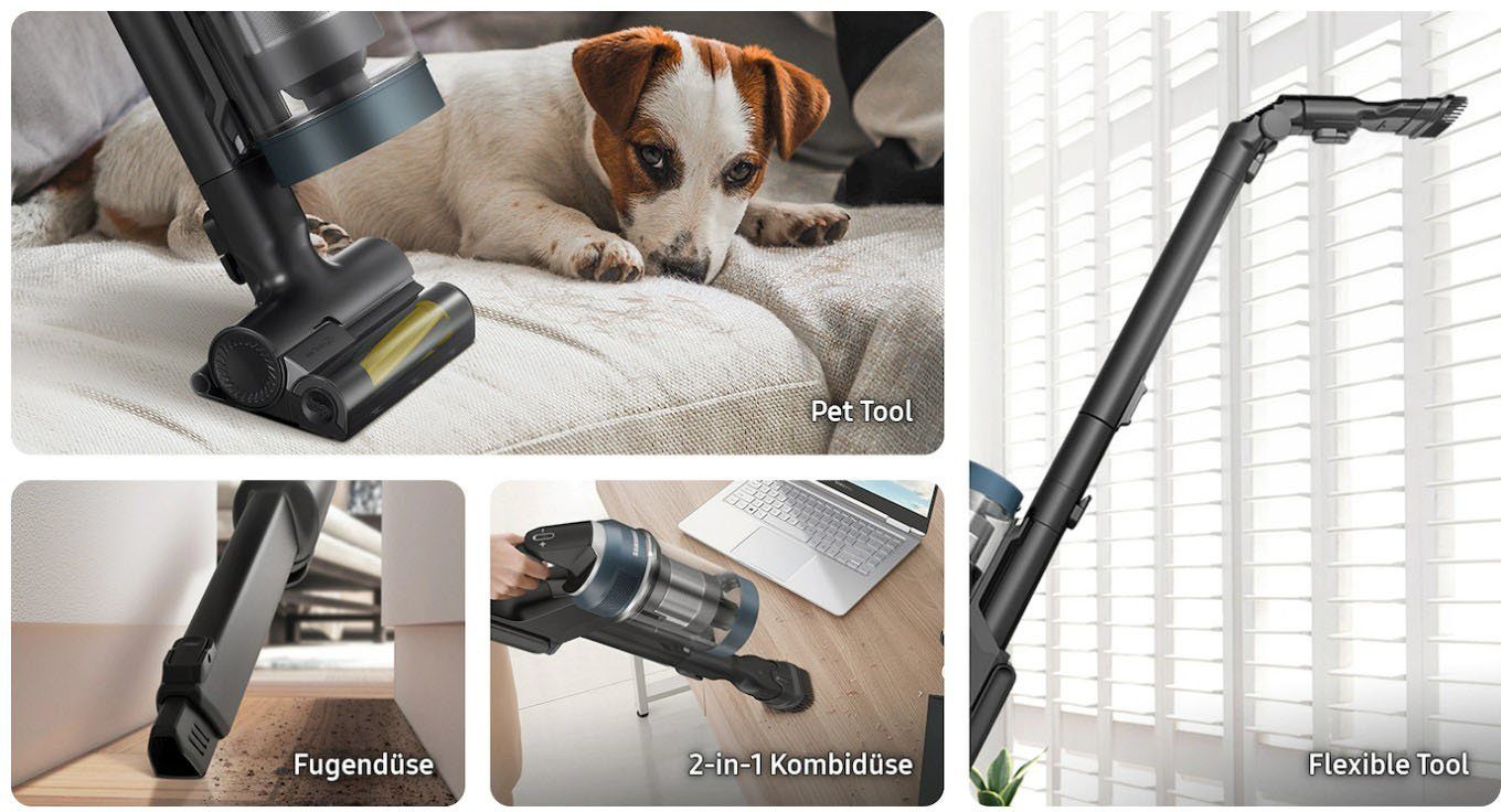 Samsung Akku-Bodenstaubsauger BESPOKE Jet pro extra VS20A95973B/WA, blau, 580 W, beutellos