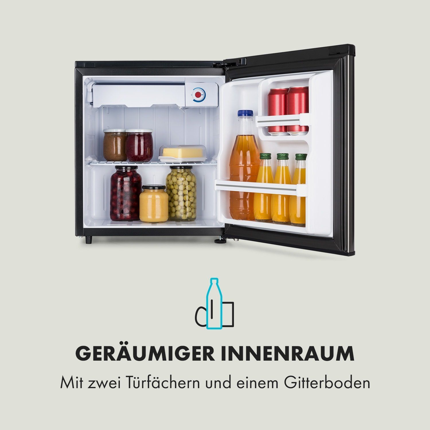 Klarstein Getränkekühlschrank HEA19-Yummy-50Lblk 10035214, 51 cm hoch, 45 cm breit