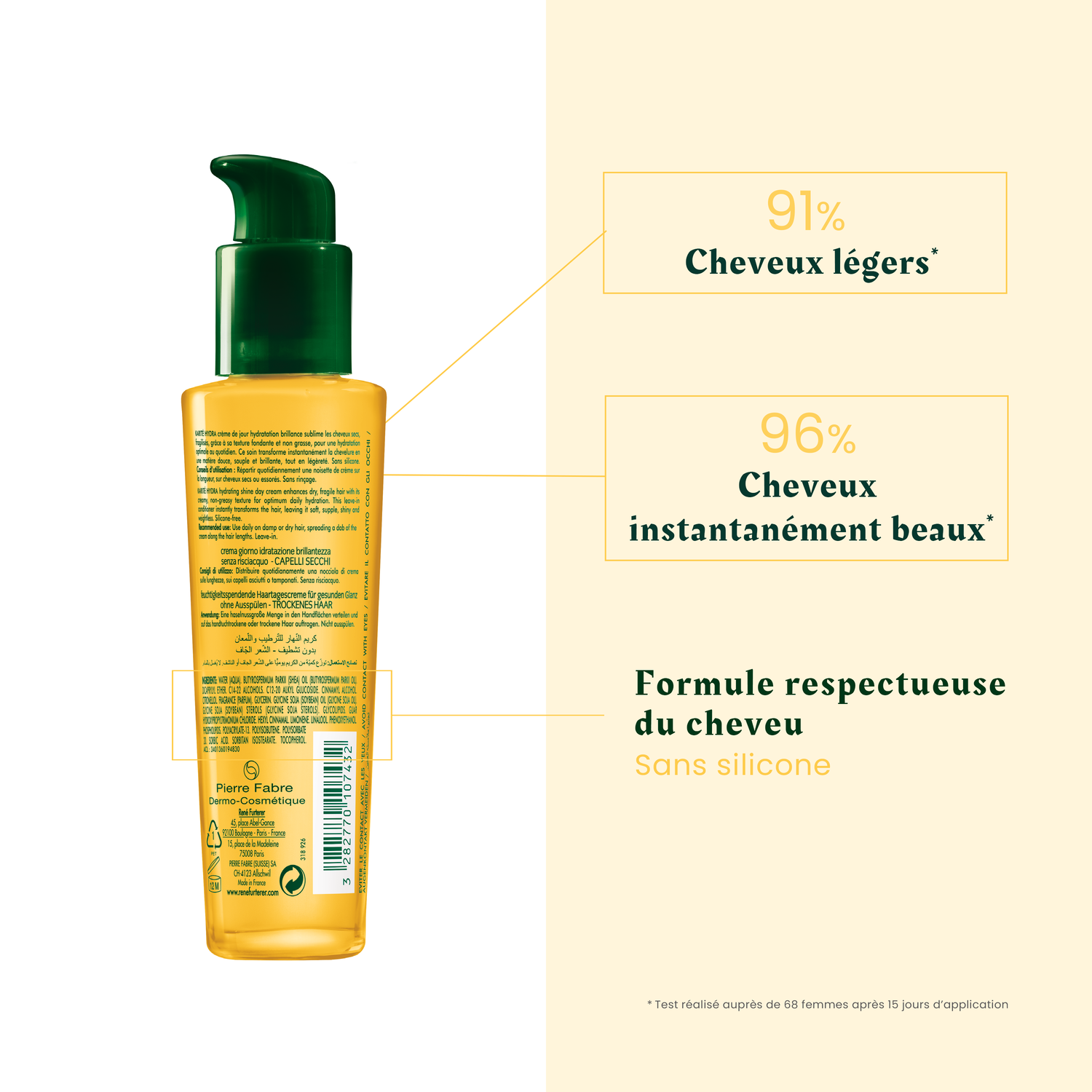 René Furterer Crème Jour Hydratation Brillance Karité Hydra - Cheveux secs