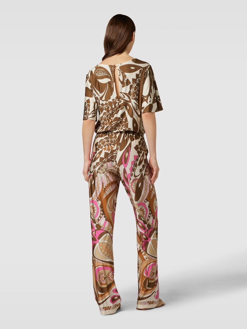 Jumpsuit mit Allover-Muster in beige