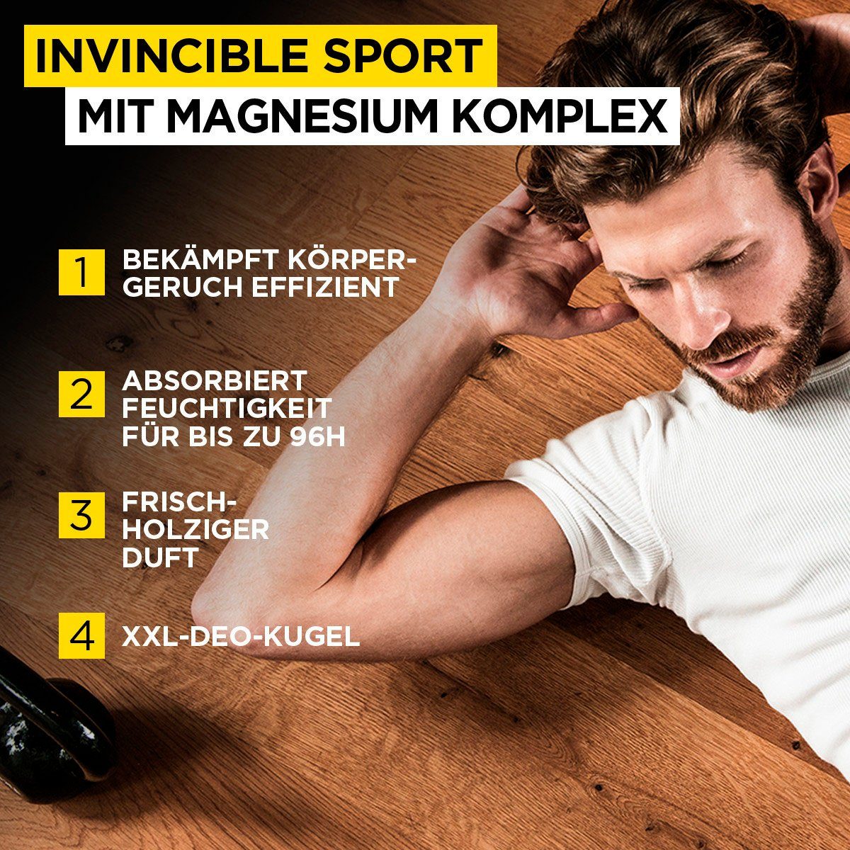 L'ORÉAL PARIS MEN EXPERT Deo-Roller Invincible Sport Anti-Transpirant, Zuverlässiger Deo Schutz beim Sport