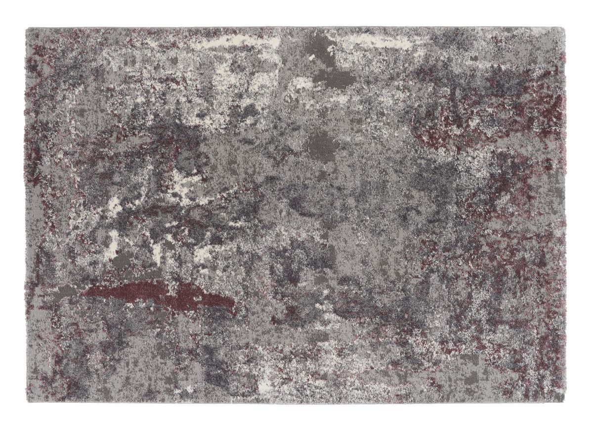 Webteppich Locri Aubergine-Beige 80 x 150 cm