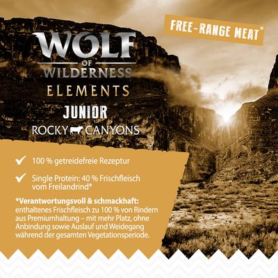2 x 12 kg Wolf of Wilderness Trockenfutter (Monoprotein) mit Freiland-Fleisch
