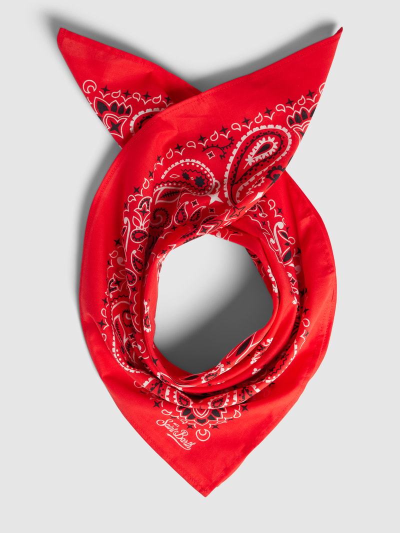 Schal mit Label-Print Modell 'FOULARD' in rot
