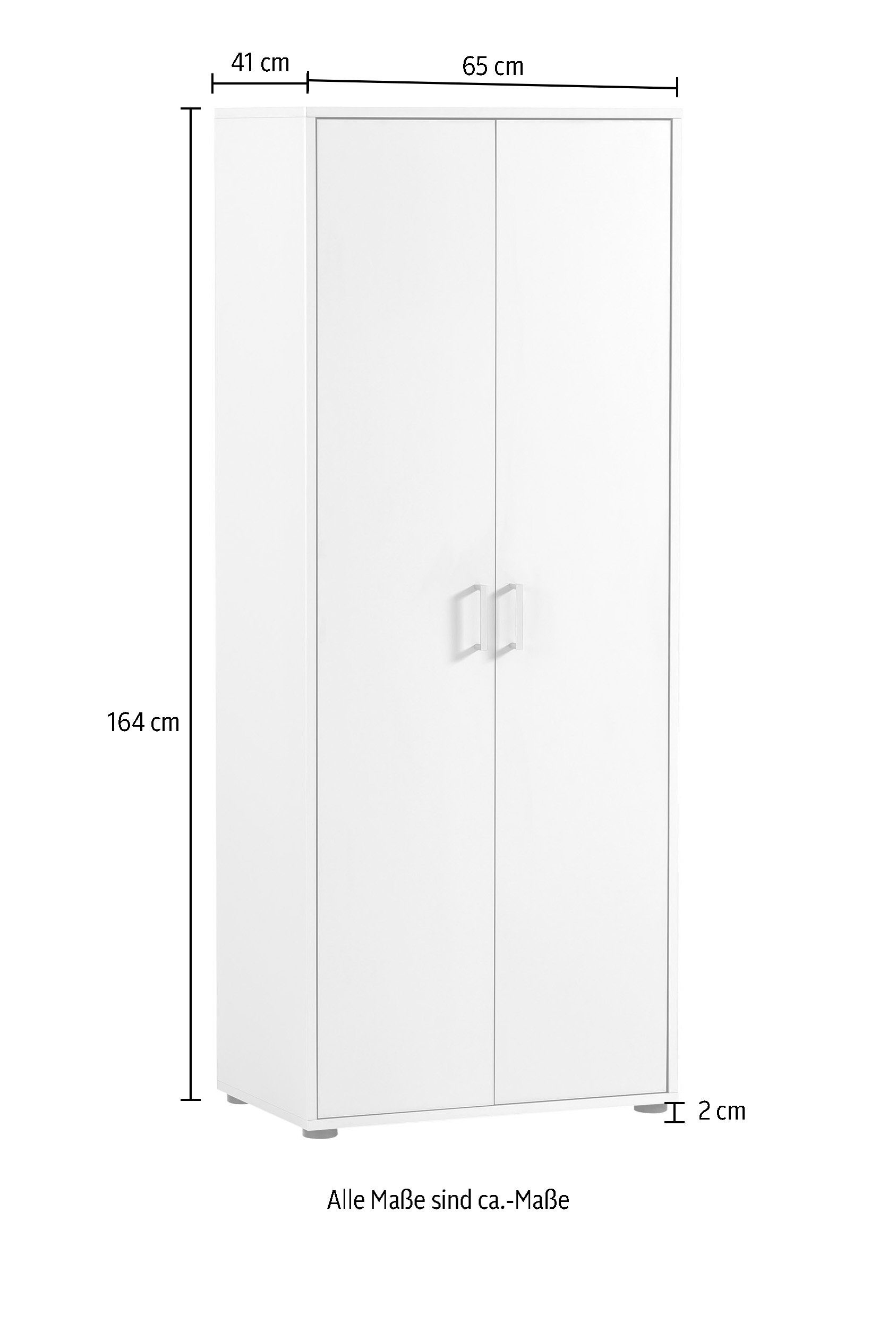 Schildmeyer Aktenschrank Baku Stauraumschrank, 65x163 cm, Türen mit Soft-Close-Funktion