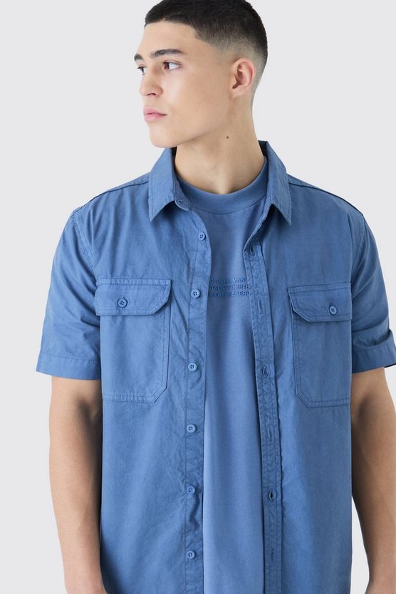 Kurzärmliges Twill Hemd