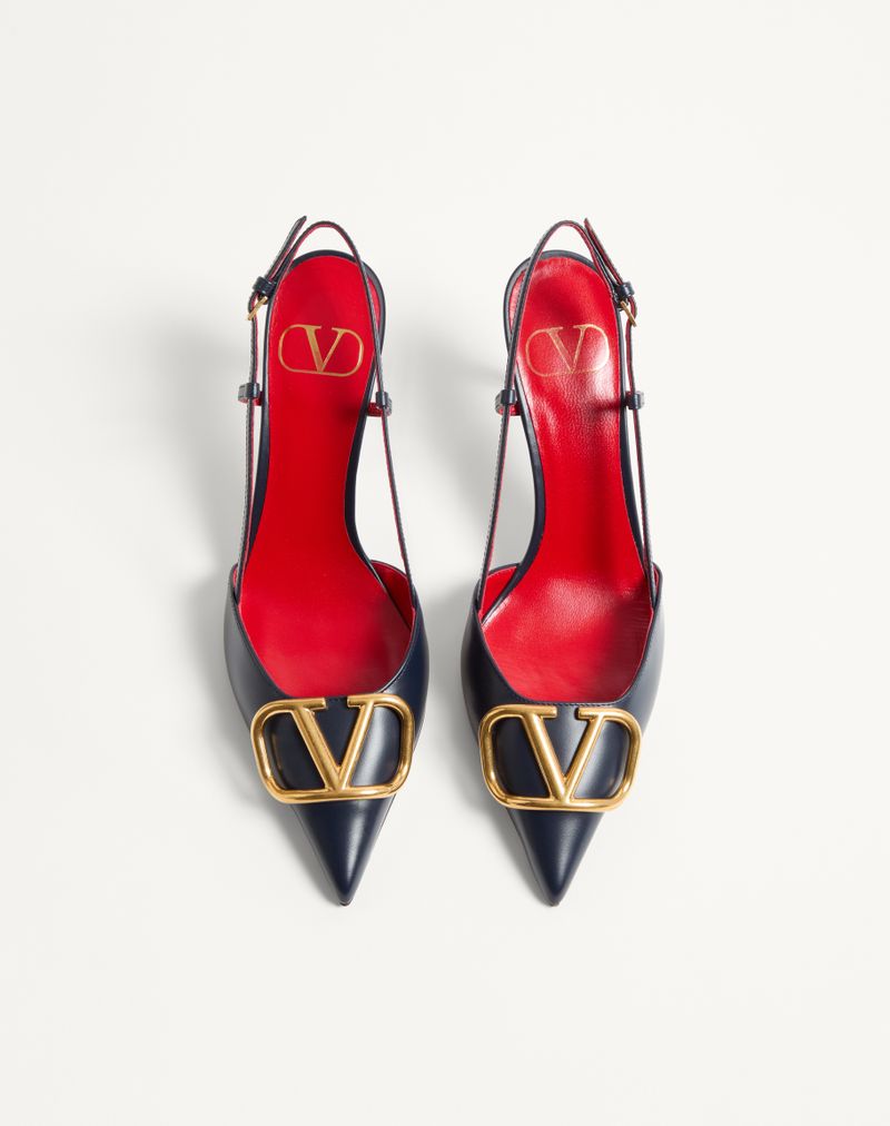 VLogo Signature Slingback Decote em pele de bezerro 80 mm