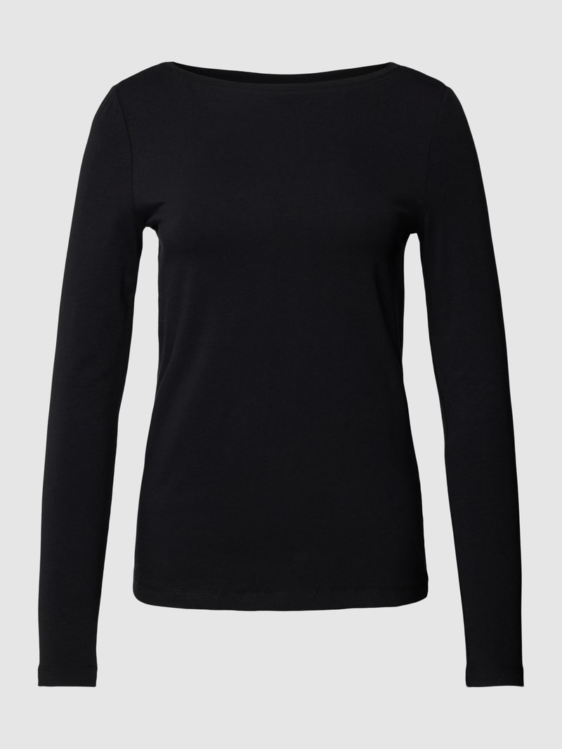 Longsleeve mit U-Boot-Ausschnitt in schwarz