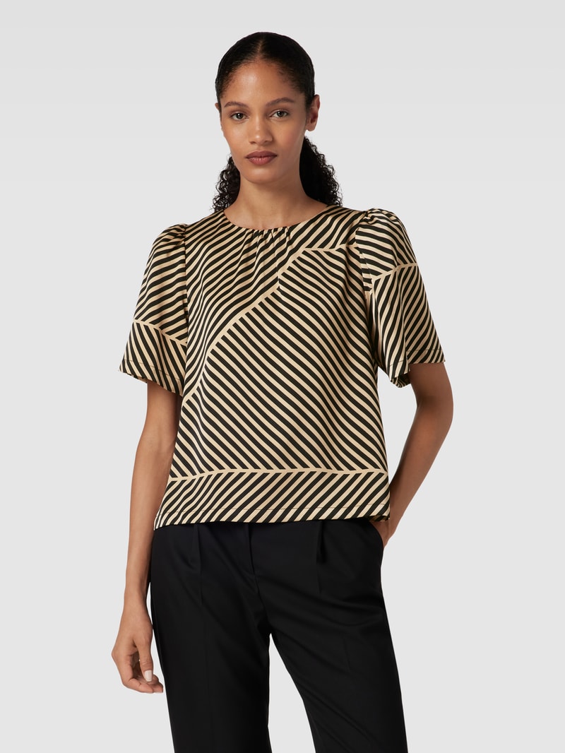 Bluse mit Allover-Muster Modell 'Florina' in schwarz