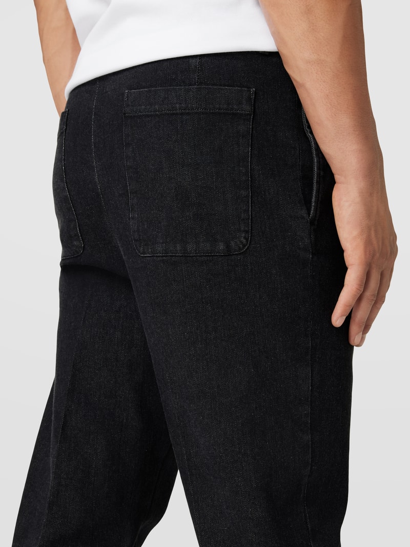 Hose mit fixierten Bundfalten Modell 'MAN WASHED WIDE LEG PANT' in jeans