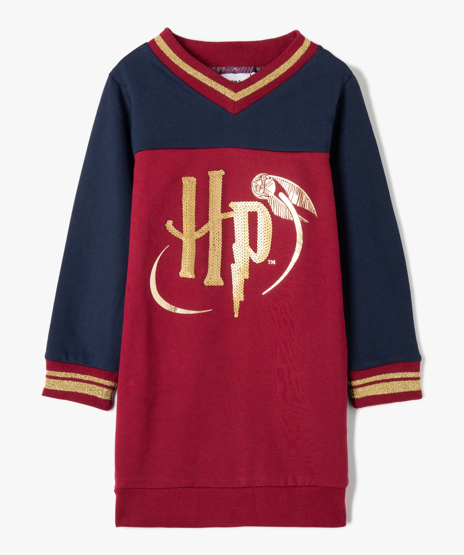 Robe fille en matière sweat à détails pailletés - Harry ... rouge | GEMO
