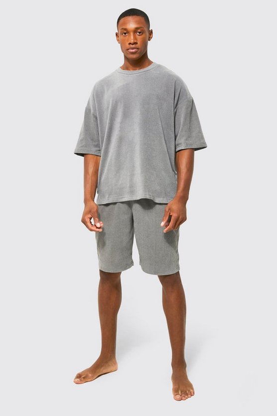 Weiche gerippte Plüsch Oversize Shorts