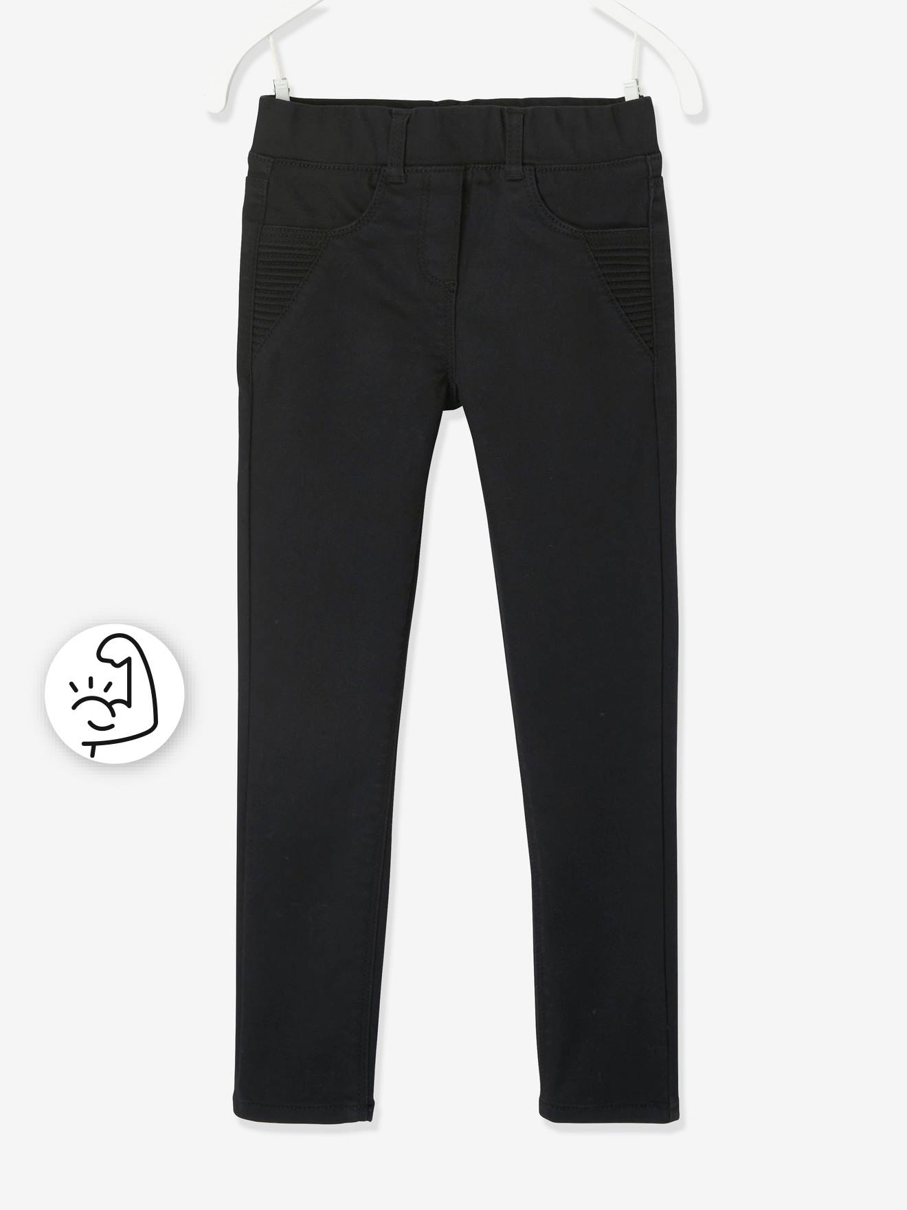 Pantalon jegging indestructible fille détails surpiqûres noir