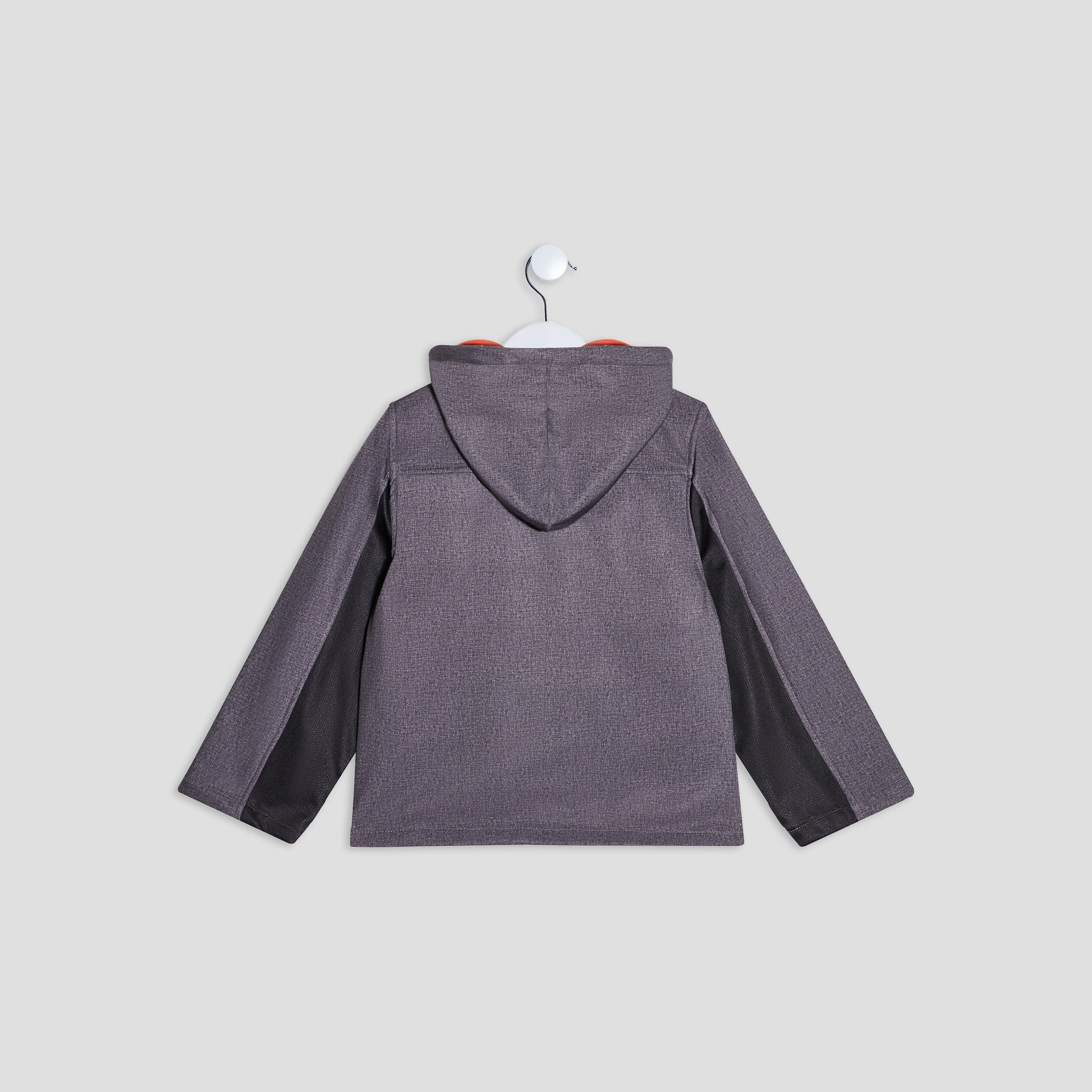 Veste déperlante droite à capuche gris foncé garçon | La Halle