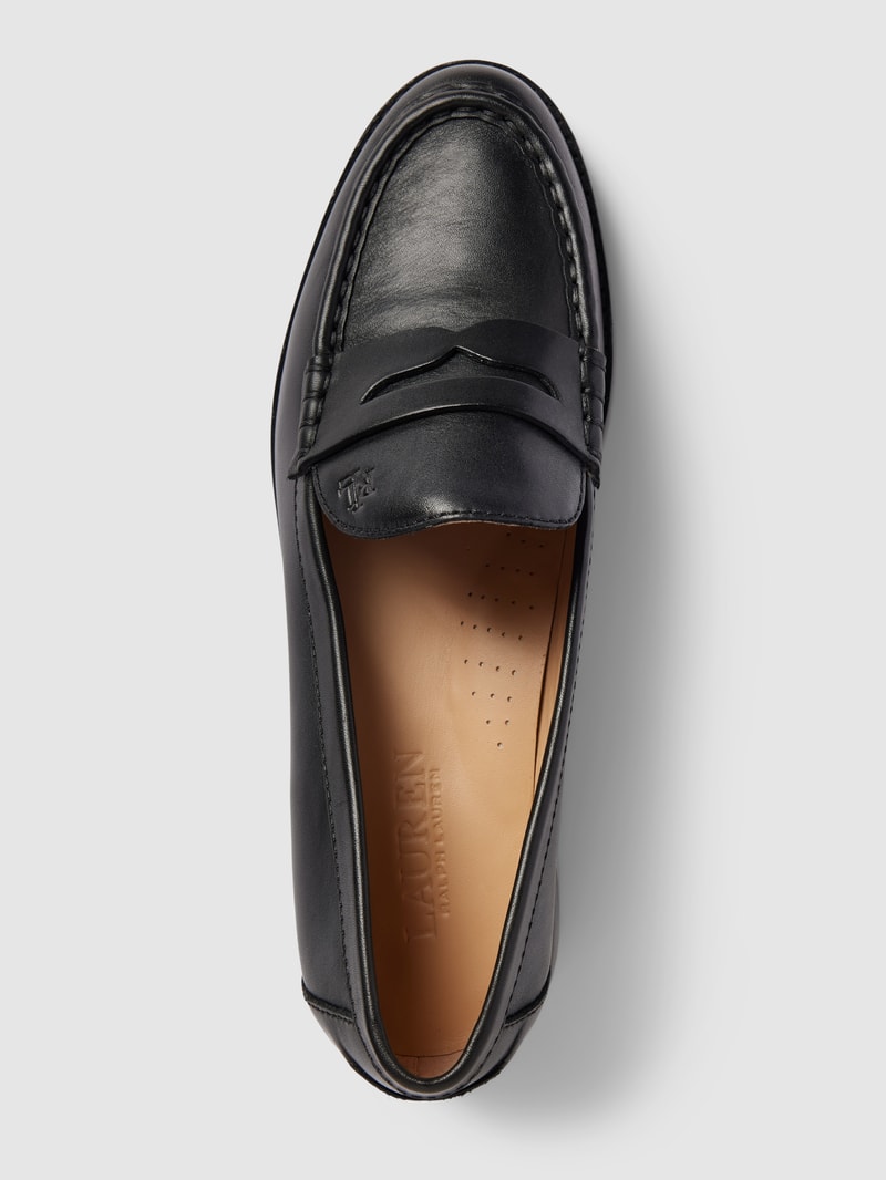 Penny-Loafer aus Leder mit Label-Detail Modell 'WREN' in schwarz