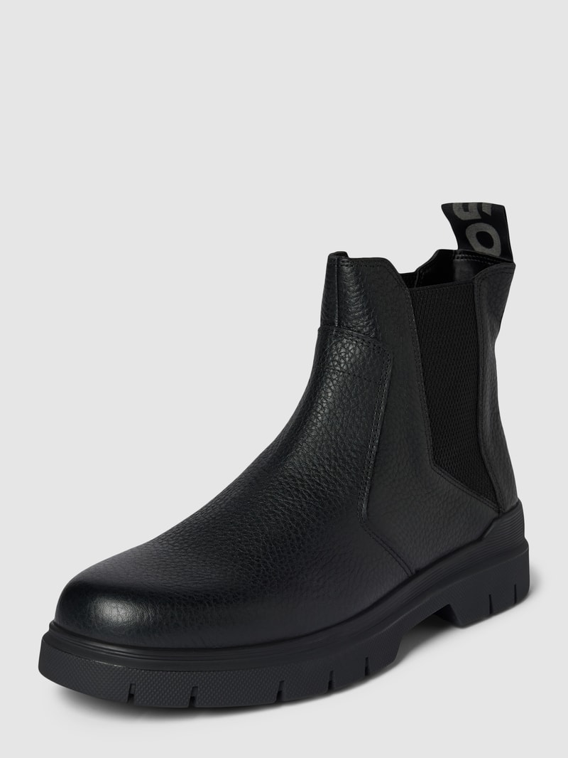 Chelsea Boots aus Leder-Mix Modell 'Ryan' in schwarz
