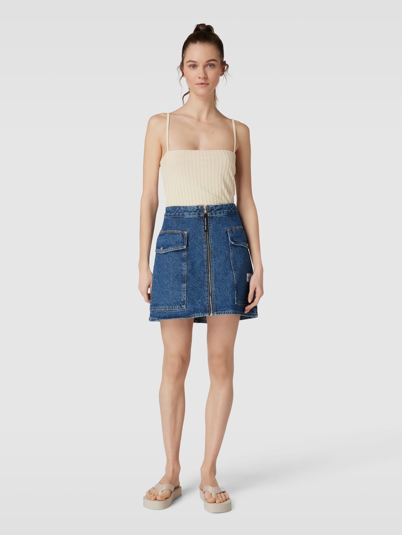 Crop Top im Ripp-Look in sand