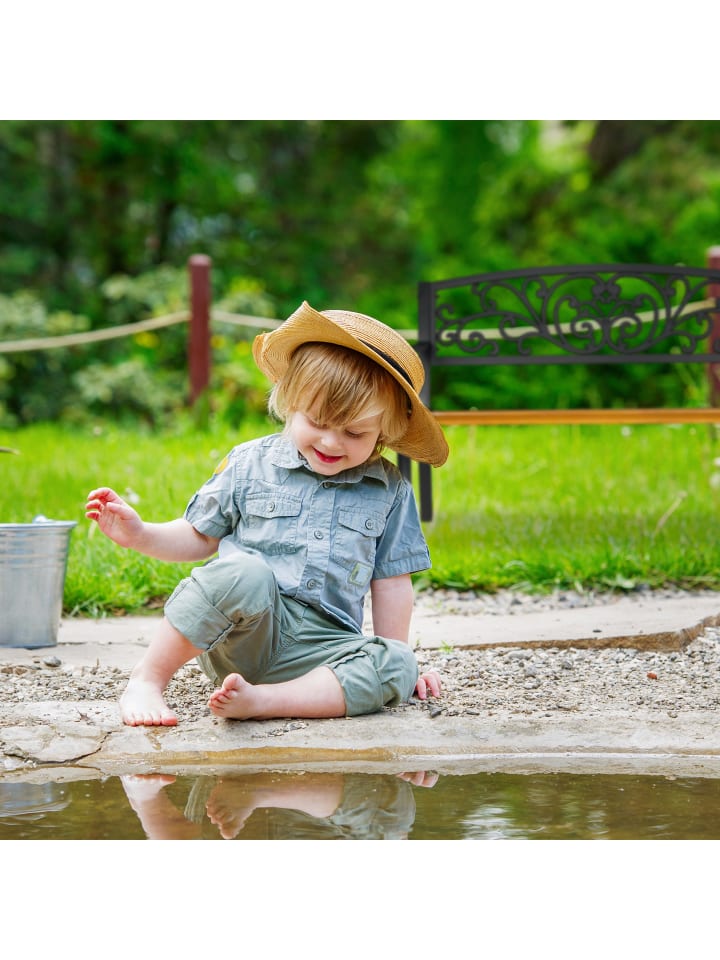 relaxdays Rustikale Gartenbank Metall & Holz günstig kaufen onesize
